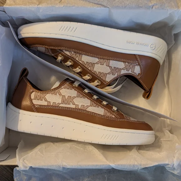 Michael Kors Brown and White Women's Sneakers - Picture 4 of 5